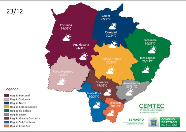 Fim de semana do Natal será com chuvas de verão