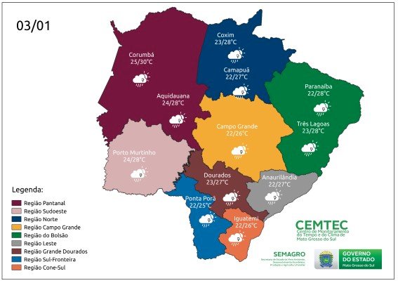 Terça-feira segue com tempo instável e previsão de chuva