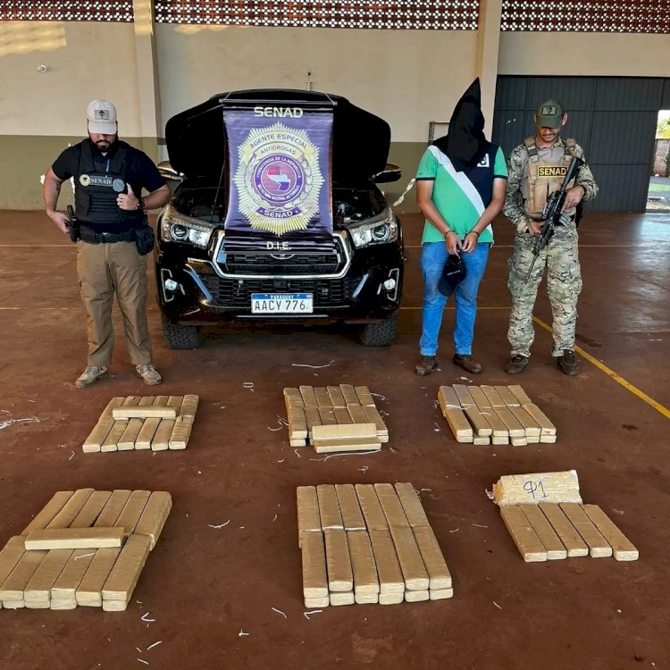 Homem é detido pela Senad com quase 100 quilos de maconha e arma de fogo