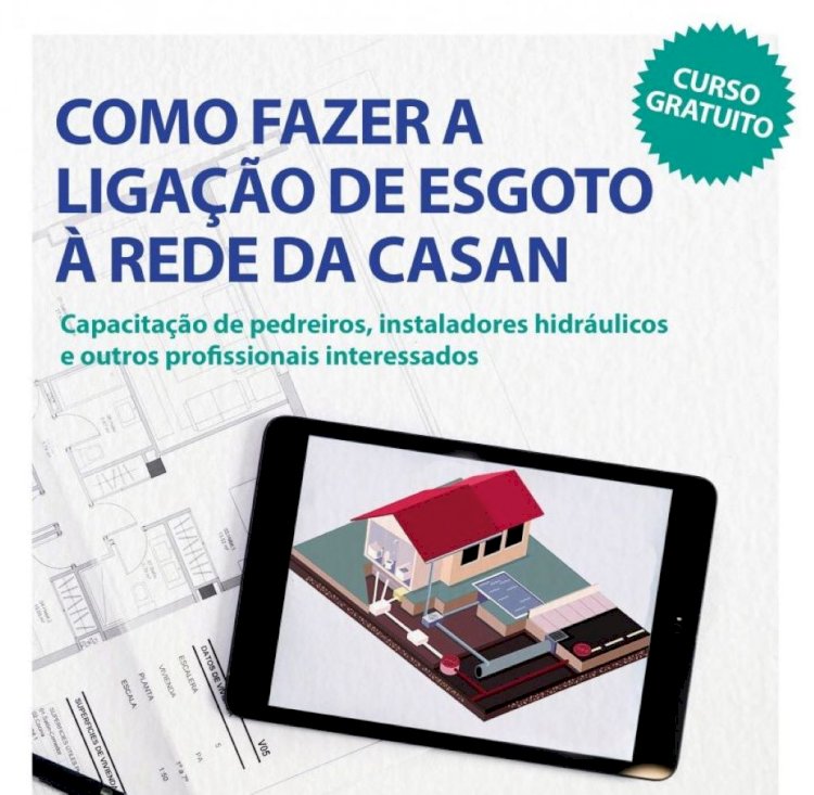 Abertas inscrições para curso gratuito sobre ligação de esgoto em Barra do Sul